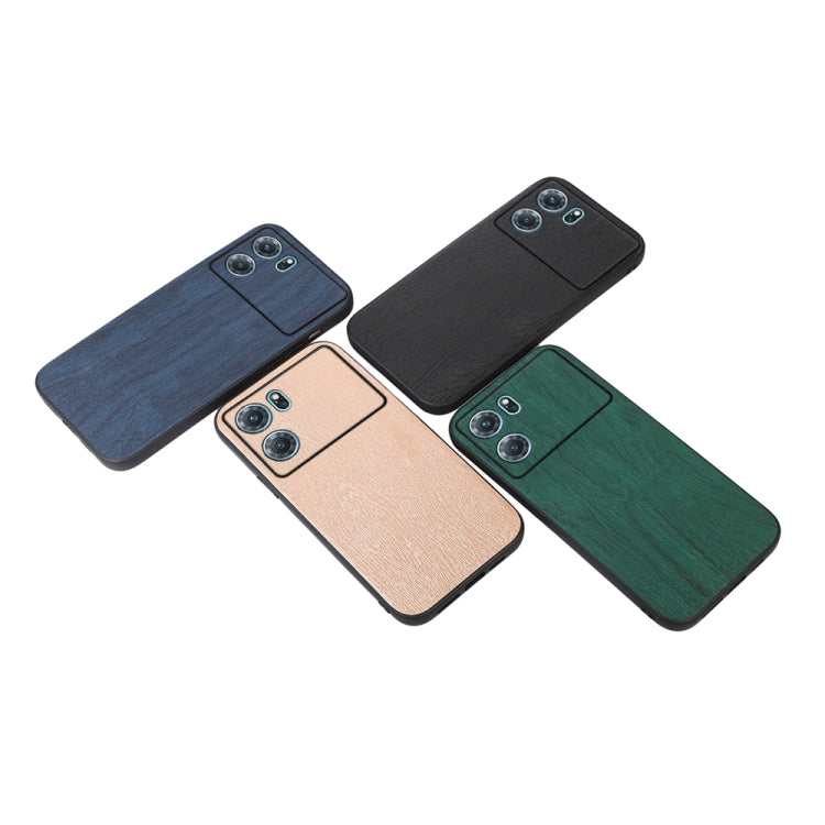 Wood texture PU phone cases in navy, beige, black, and green with camera cutouts