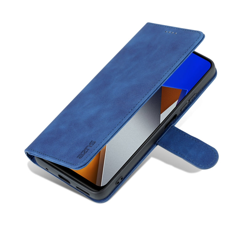 Blue calf-texture flip leather phone case with stand-up viewing cover
