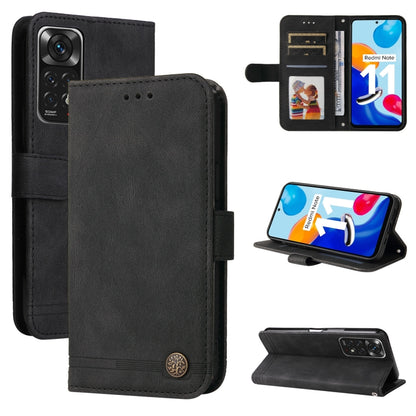 Black leather folio phone case with card pocket and kickstand for tilted viewing