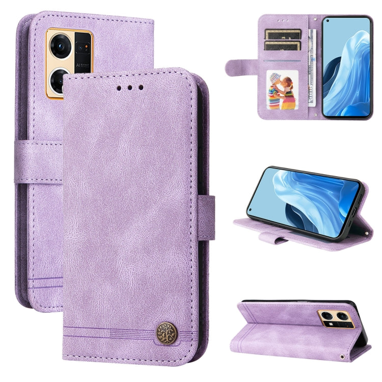 Lavender leather folio phone case with card slots, magnetic button, and stand