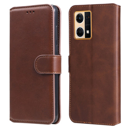 Brown leather flip phone case with side strap and precise camera opening.