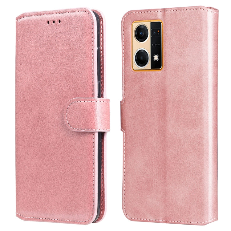 Rose pink leather flip phone case with textured finish and dual rear camera cutout