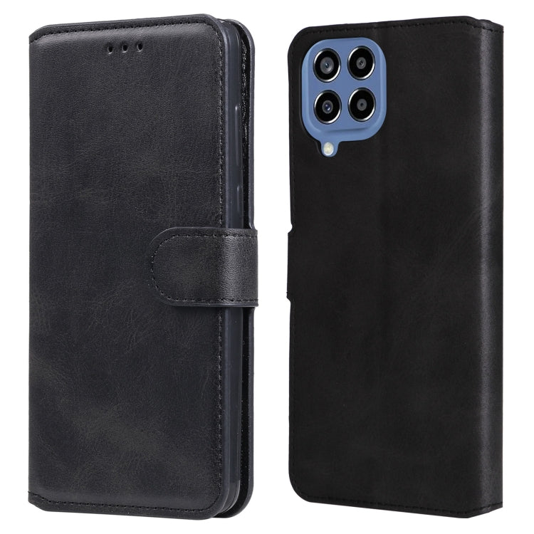 Black leather flip phone case with textured finish and back camera cutout