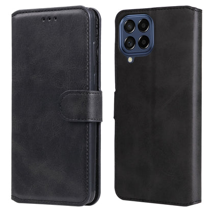 Black leather flip phone case with textured finish and back camera cutout