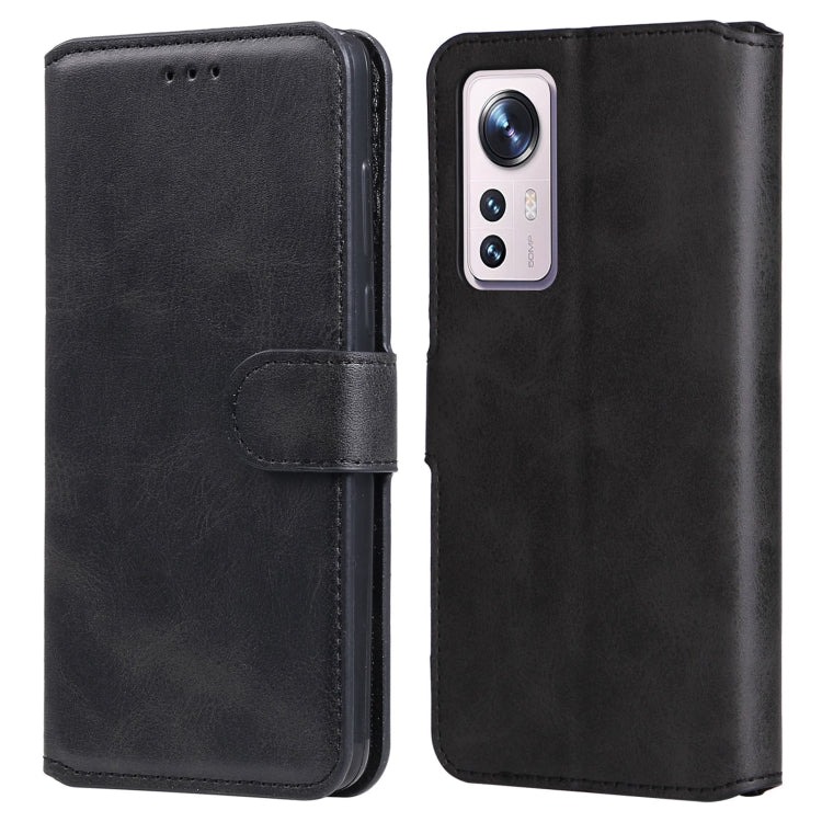 Black leather flip phone case with textured finish and vertical rear camera cutout