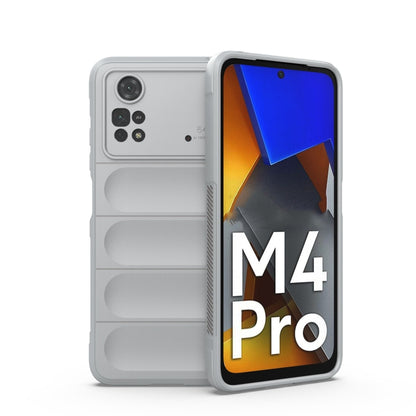 Light grey TPU phone case with flannel lining, for Xiaomi Poco M4 Pro 4G