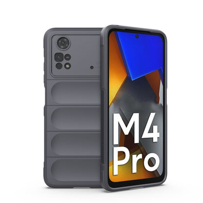 Dark grey TPU phone case with flannel lining, for Xiaomi Poco M4 Pro 4G