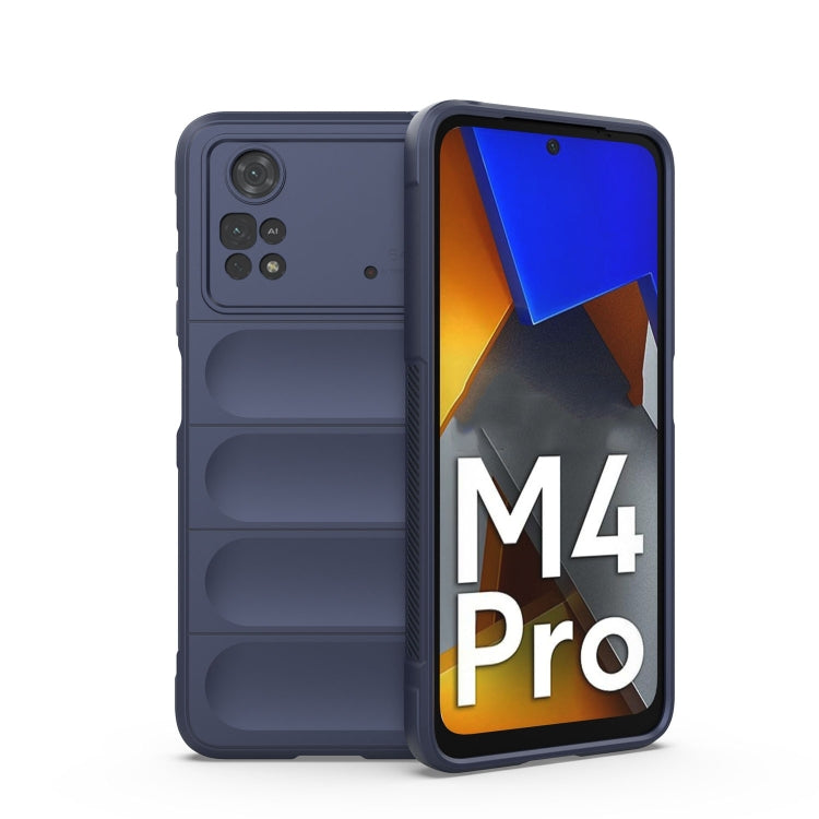 Dark blue TPU phone case with flannel lining, for Xiaomi Poco M4 Pro 4G