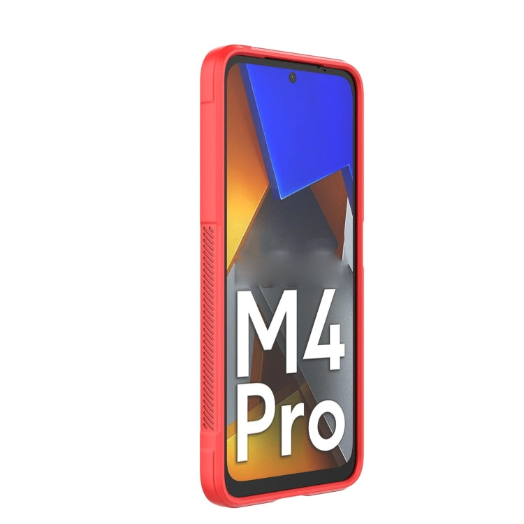 Red phone case with screen cutout and side button openings