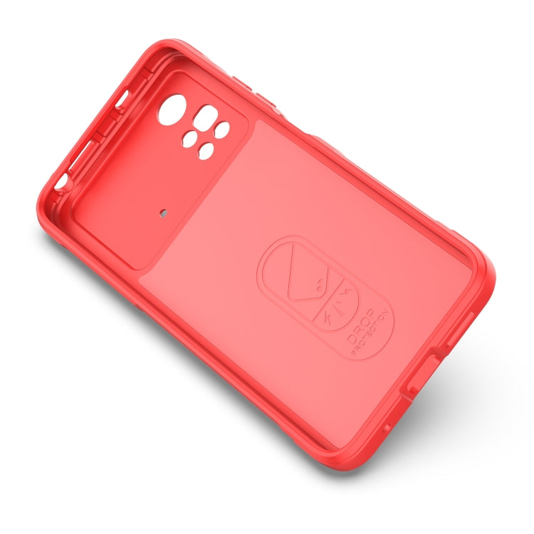 Red phone case with camera lens cutouts and raised edge protection