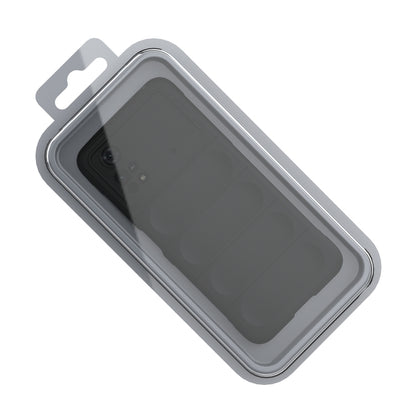 Gray phone case with transparent front window and side bumper protection