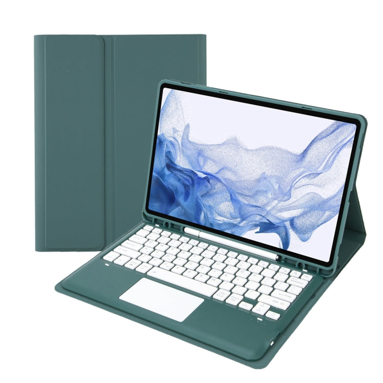 Dark green detachable keyboard tablet case with Bluetooth keyboard and stand