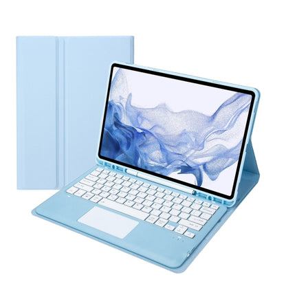 Sky blue detachable keyboard tablet case with Bluetooth keyboard and folio stand