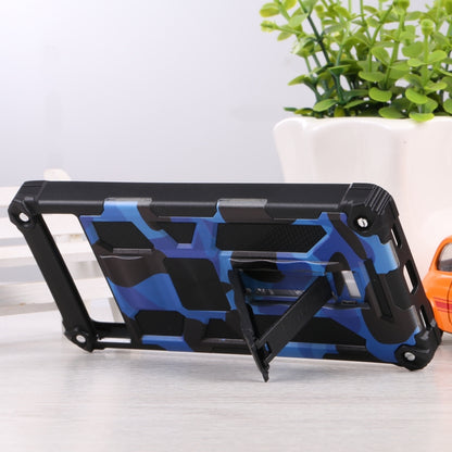 Dark blue camouflage rugged phone case with magnetic holder and port-access cutouts