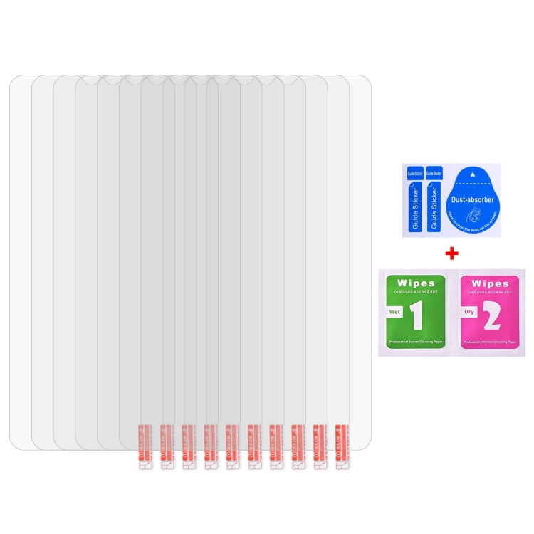 10-pack tempered glass screen protectors with screen cleaning wipes