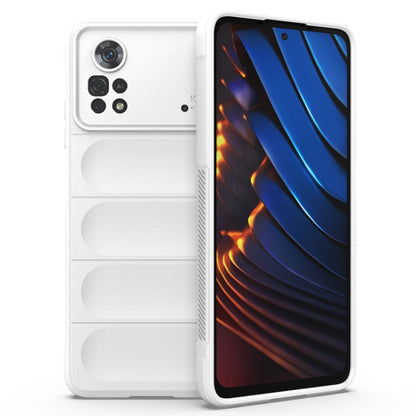 White TPU flannel phone case with raised camera cutouts and textured side grip