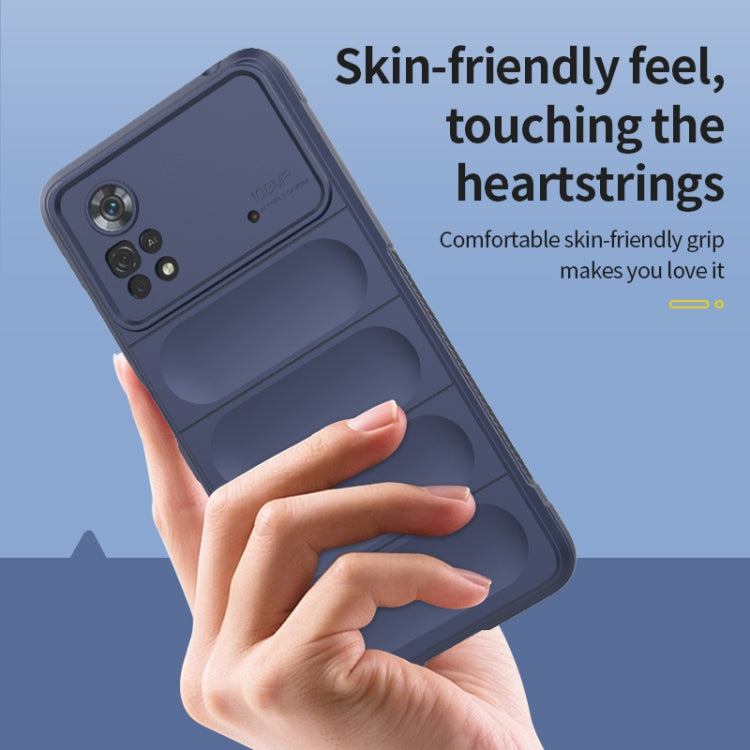Dark blue TPU flannel phone case, textured grip with camera and button cutouts