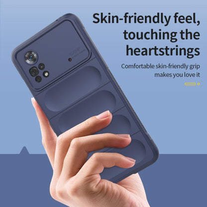 Dark blue TPU flannel phone case, textured grip with camera and button cutouts