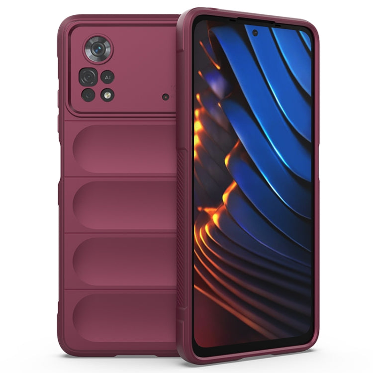 Wine red TPU flannel phone case with textured side grip and camera lens openings