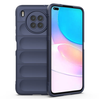 Dark blue TPU phone case with raised camera cutout and rugged side grip