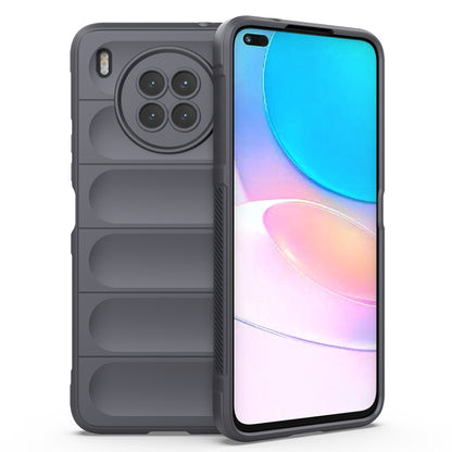 Dark grey TPU phone case with flannel-like ridges and camera cutouts