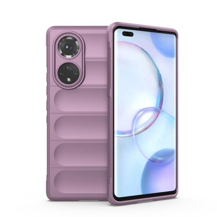 Purple TPU phone case with flannel-like ridges and camera cutouts