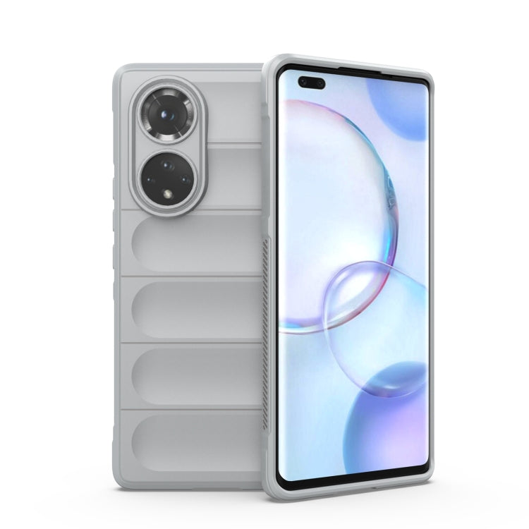 Light gray TPU phone case with flannel lining, dual camera cutouts, raised edges