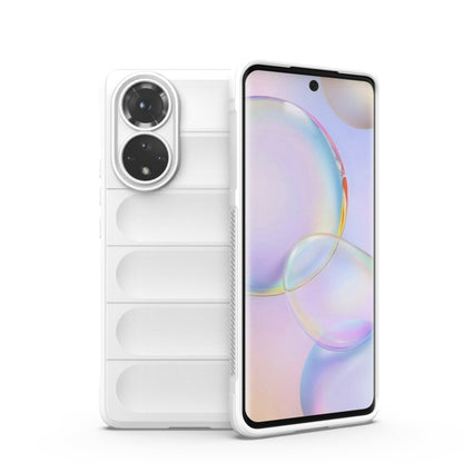 White TPU phone case with raised ridges and dual camera cutouts
