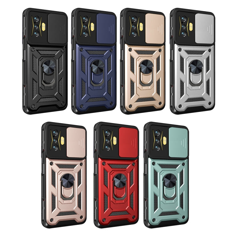 Rugged sliding camera cover phone cases with ring kickstand, multiple colors set