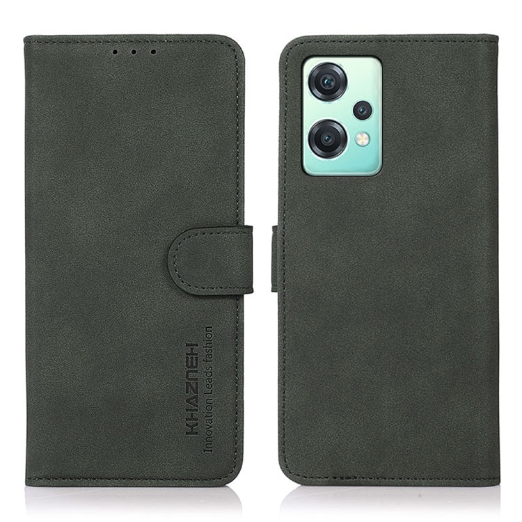 Matte green leather wallet phone case with camera cutout and magnetic side flap