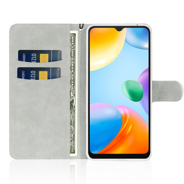 Glitter wallet flip phone case with card slots, light gray with magnetic side strap