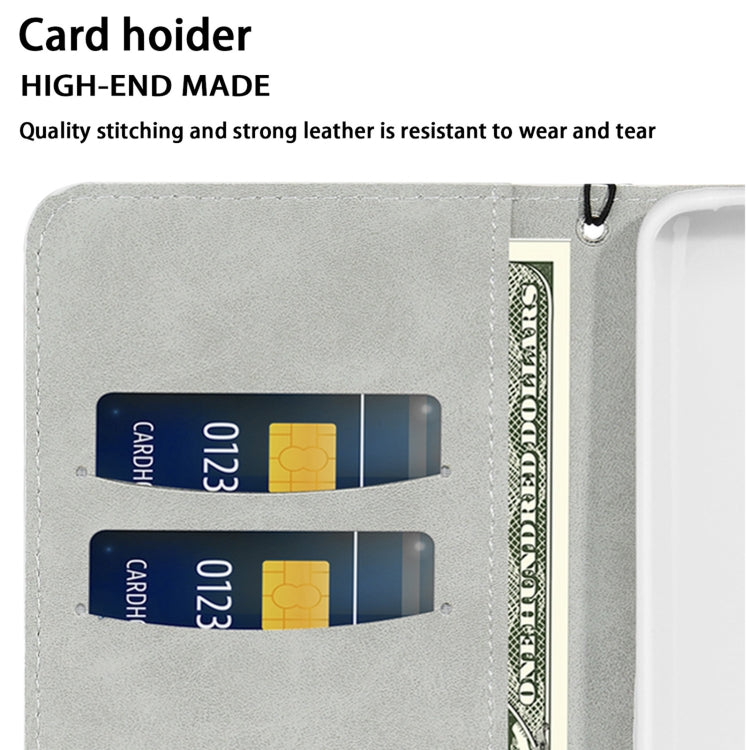 Glitter card holder wallet flip phone case, light gray with two card slots