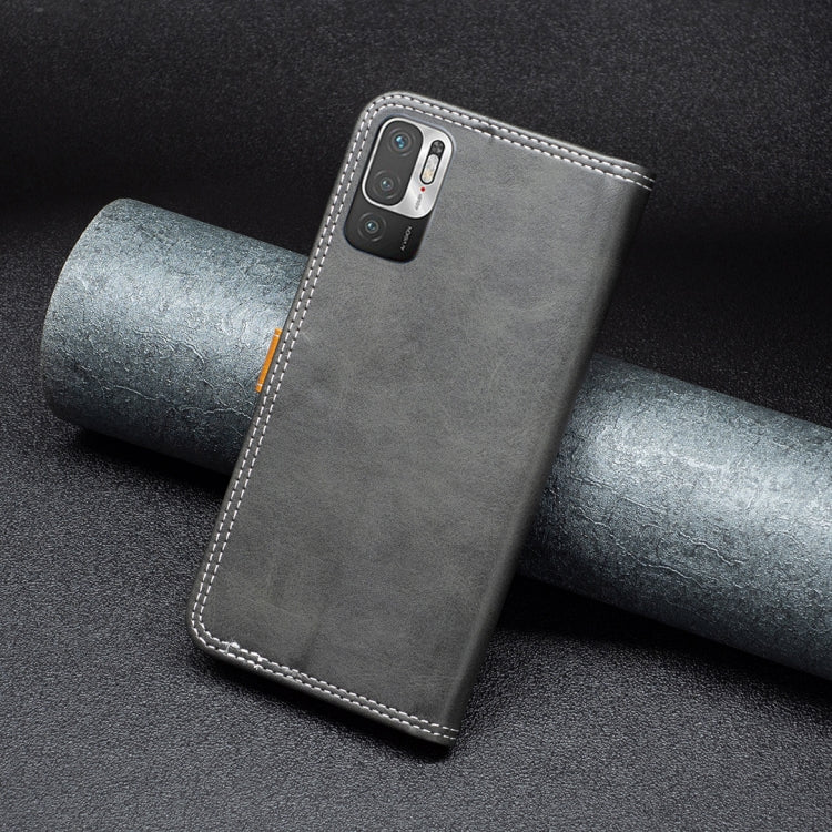 Faux leather phone case back, dark gray with camera cutouts and white stitching
