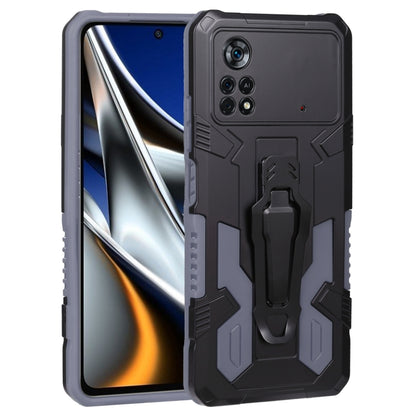 Rugged armor phone case with kickstand, dark gray and black heavy-duty shell