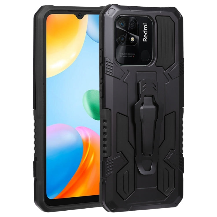 Rugged armor phone case with kickstand holder and camera shield, dark