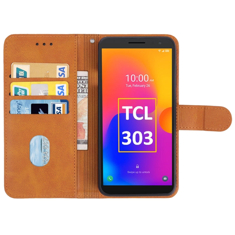Brown leather folio phone case open with card slots and a phone display window