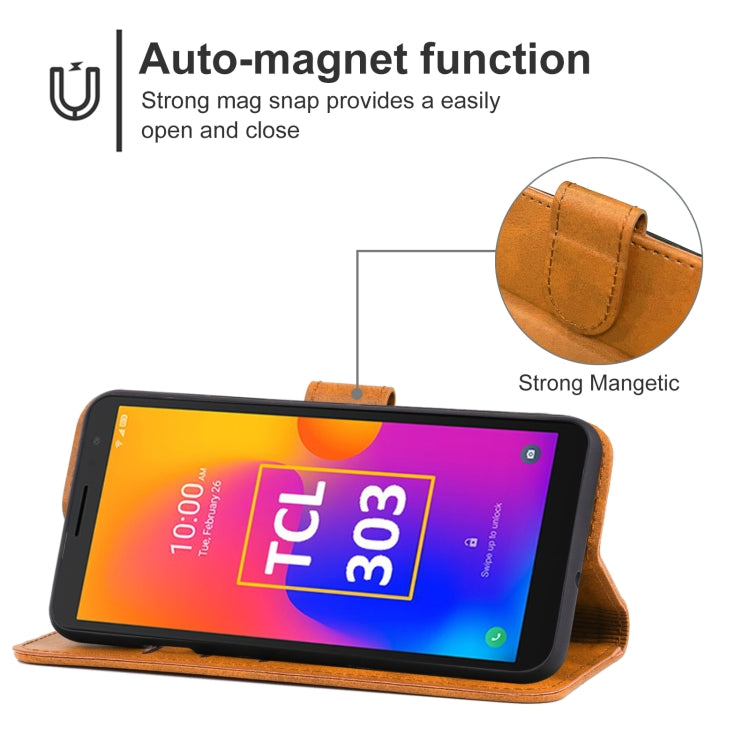 Brown leather folio phone case with snap closure and stand for angled viewing