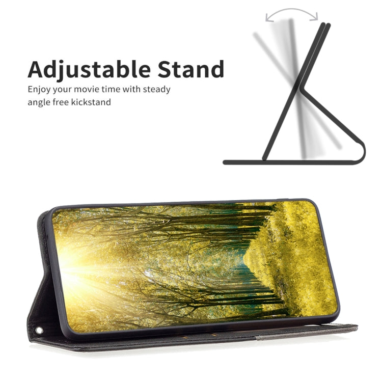 Grey leather phone folio case with kickstand for landscape viewing