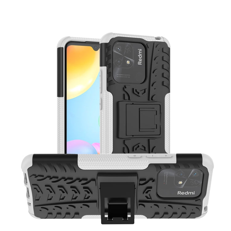 White and black tire-texture TPU phone case with kickstand holder and camera cutout