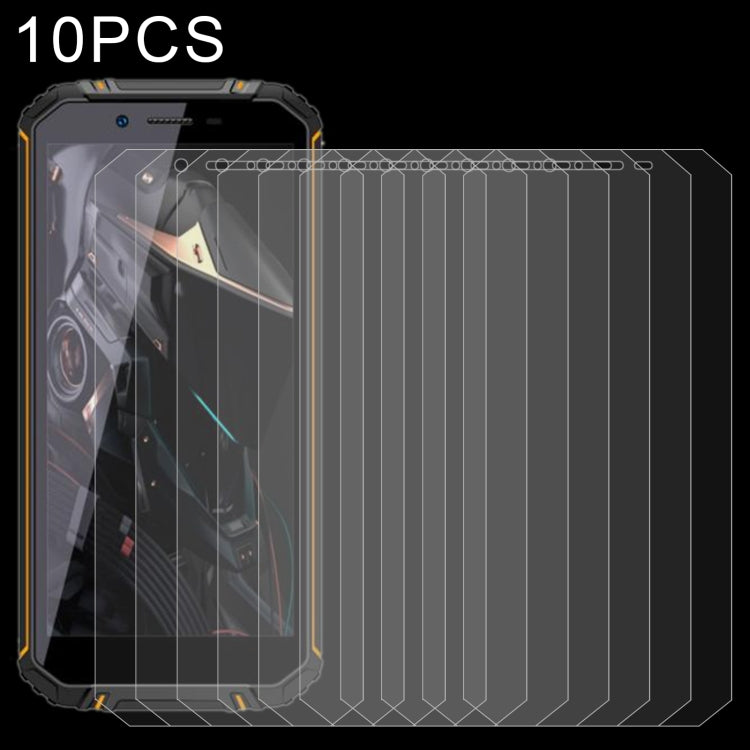 Tempered glass screen protector film set (10-pack) shown on a phone front screen