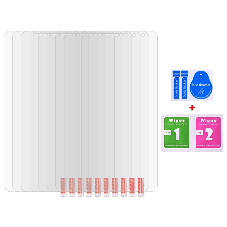 10-pack tempered glass screen protectors with cleaning wipes and application sheets