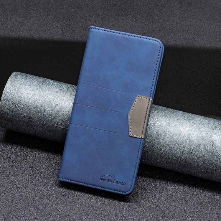 Blue leather phone case with side card slot and magnetic closure cover