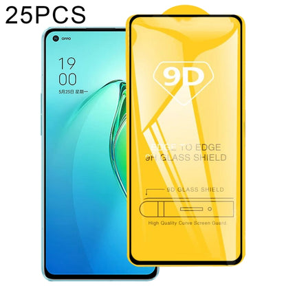 9D tempered glass screen protector full-glue set, 25-pack with blue phone display