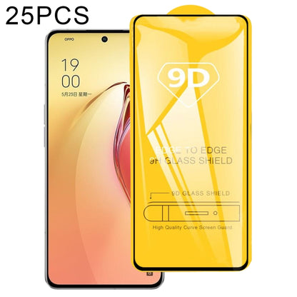 9D tempered glass screen protector full-glue set, 25-pack with orange phone display