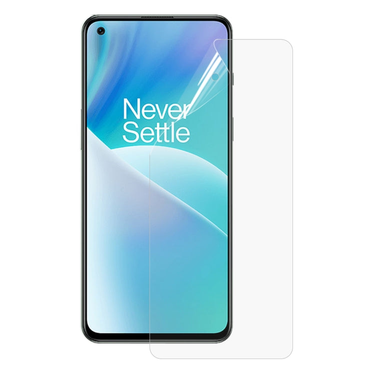 Full-screen hydrogel screen protector film applied on a smartphone display