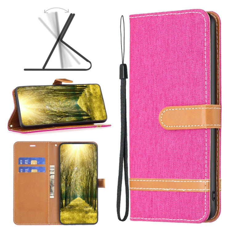 Pink textured folio phone case with wrist strap, card slot pocket, and stitched trim