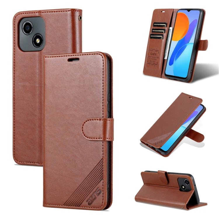 Brown sheepskin-textured flip leather phone case with stand cover