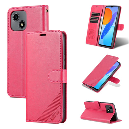 Pink flip phone case with card slots and stand function, leather-style cover.