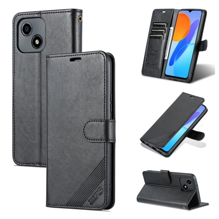 Black sheepskin-textured flip leather phone case with stand cover