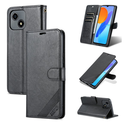 Black sheepskin-textured flip leather phone case with stand cover